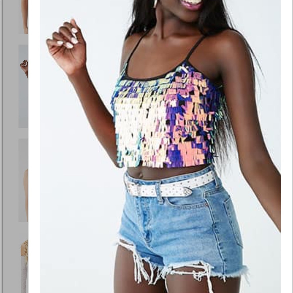 Forever 21 sequin cropped cami